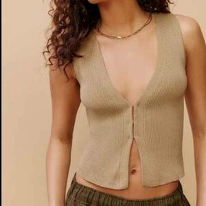 Reformation Myrtle Cotton Sweater Vest Sz L
